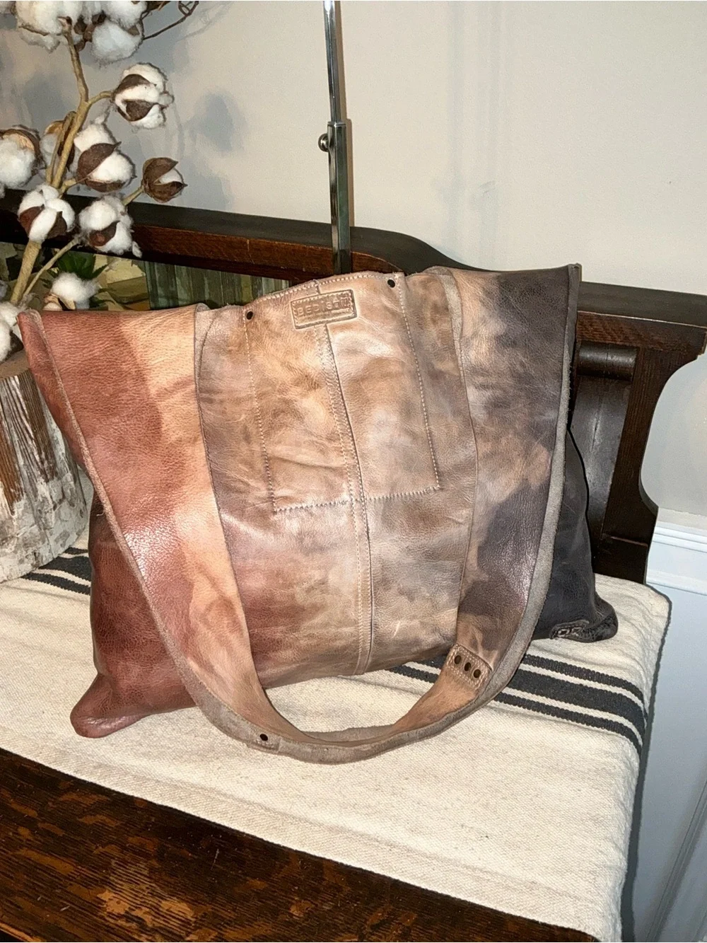 Bed Stu Leather Ariel Hobo Shoulder Bag Starry Night TD Tie Dyed Retail $249
